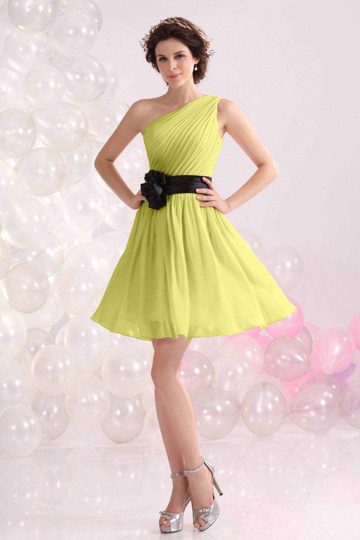 A-Line Short-Mini Chiffon Bridesmaids Dress COZB1301C - COCOMELODY